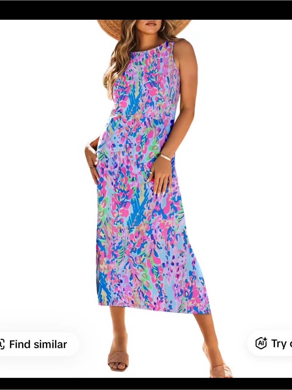 ViVI Abstract Sleeveless Maxi Dress in Multicolor